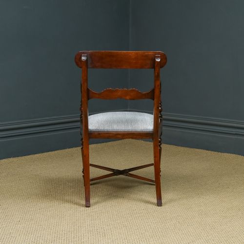fig 5. Antique English Georgian Regency Mahogany Dining Office Desk Occasional Armchair / Carver Chair (Circa 1825)