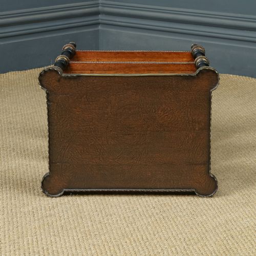 fig 8. Antique English Victorian Aesthetic Walnut & Ebony Three-Tier Etagere Whatnot Display Stand With Drawer (Circa 1870)