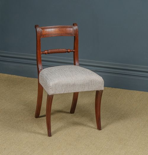 Antique English Single / One Georgian Regency Mahogany Bar Back Dining / Office / Desk Chair (Circa 1825)