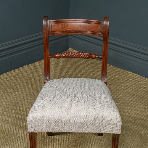 fig 1. Antique English Single / One Georgian Regency Mahogany Bar Back Dining / Office / Desk Chair (Circa 1825)