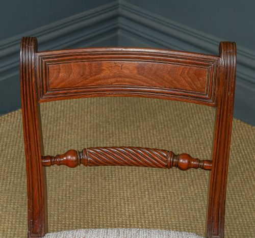 fig 2. Antique English Single / One Georgian Regency Mahogany Bar Back Dining / Office / Desk Chair (Circa 1825)