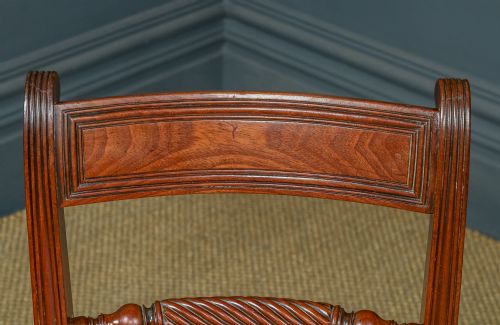 fig 3. Antique English Single / One Georgian Regency Mahogany Bar Back Dining / Office / Desk Chair (Circa 1825)