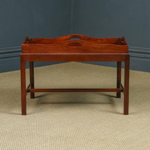 fig 3. Antique English Victorian Mahogany Butlers Drinks Tray Stand (Circa 1840)
