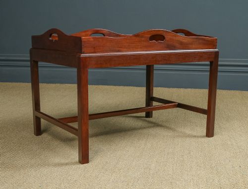 fig 5. Antique English Victorian Mahogany Butlers Drinks Tray Stand (Circa 1840)