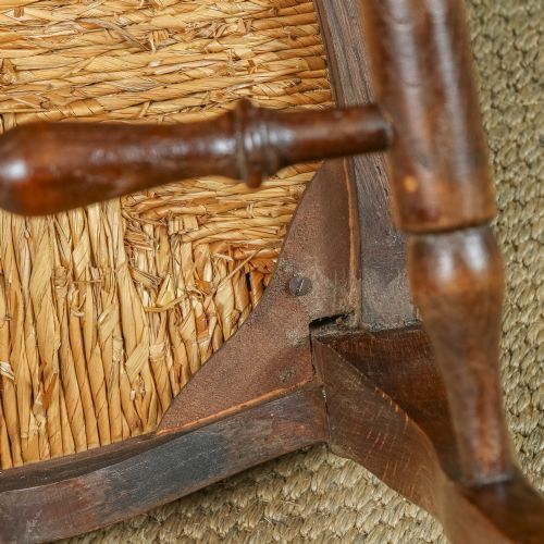 ANTIQUE FRENCH SET OF 12 TWELVE LOUIS XV STYLE OAK LADDER BACK RUSH SEAT KITCHEN DINING CHAIRS CIRCA 1920 - ADDITIONAL PHOTO 26