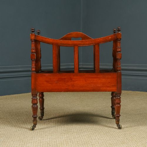 fig 4. Antique English Georgian Regency Mahogany Canterbury Magazine Rack Tidy with Drawer (Circa 1830)