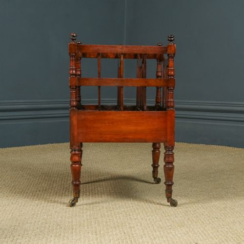 fig 5. Antique English Georgian Regency Mahogany Canterbury Magazine Rack Tidy with Drawer (Circa 1830)