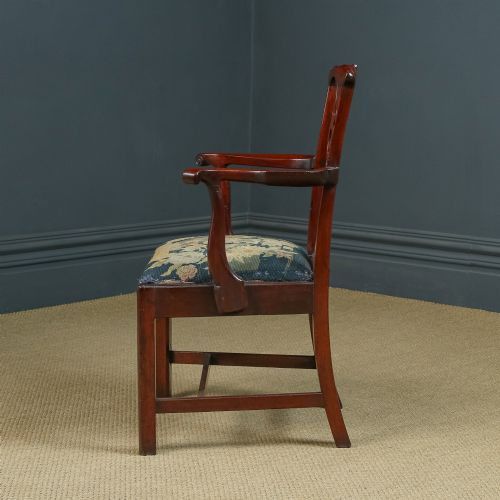 fig 1. Antique English Georgian Chippendale Mahogany Dining / Office / Desk / Occasional Carver / Armchair / Chair (Circa 1780)