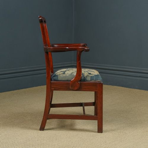 fig 6. Antique English Georgian Chippendale Mahogany Dining / Office / Desk / Occasional Carver / Armchair / Chair (Circa 1780)