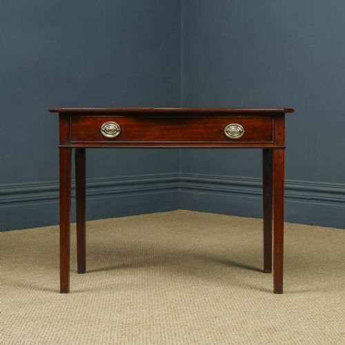 fig 2. Antique English Georgian Mahogany Serpentine Side / Occasional / Hall Table with Drawer (Circa 1800)
