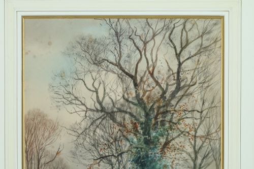 fig 3. Antique English George V Pair of Watercolour Paintings Pictures of Herding Sheep by Henry Charles Fox (Circa 1915)