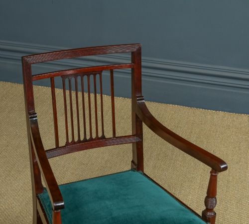 ANTIQUE ENGLISH EDWARDIAN REGENCY STYLE MAHOGANY OCCASIONAL DINING OFFICE DESK ARMCHAIR CARVER CHAIR CIRCA 1910 - ADDITIONAL PHOTO 3