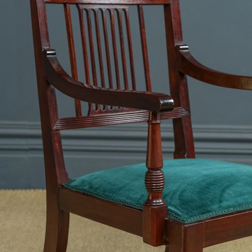 ANTIQUE ENGLISH EDWARDIAN REGENCY STYLE MAHOGANY OCCASIONAL DINING OFFICE DESK ARMCHAIR CARVER CHAIR CIRCA 1910 - ADDITIONAL PHOTO 6