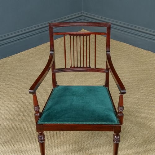 ANTIQUE ENGLISH EDWARDIAN REGENCY STYLE MAHOGANY OCCASIONAL DINING OFFICE DESK ARMCHAIR CARVER CHAIR CIRCA 1910 - ADDITIONAL PHOTO 7
