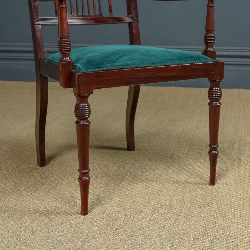 ANTIQUE ENGLISH EDWARDIAN REGENCY STYLE MAHOGANY OCCASIONAL DINING OFFICE DESK ARMCHAIR CARVER CHAIR CIRCA 1910 - ADDITIONAL PHOTO 19