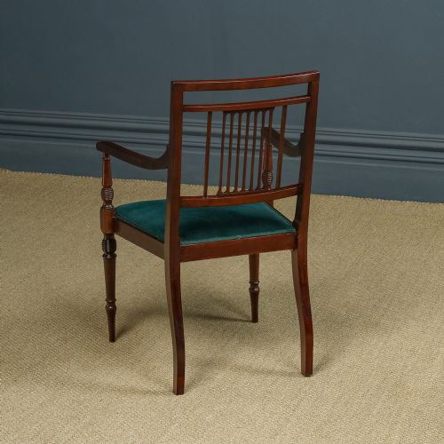 ANTIQUE ENGLISH EDWARDIAN REGENCY STYLE MAHOGANY OCCASIONAL DINING OFFICE DESK ARMCHAIR CARVER CHAIR CIRCA 1910 - ADDITIONAL PHOTO 25