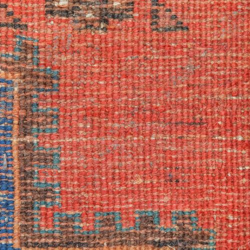 ANTIQUE VICTORIAN 6FT BY 5FT PERSIAN ISLAMIC TRIBAL WOOL RED BLUE FLOOR RUG CIRCA 1900 - ADDITIONAL PHOTO 14