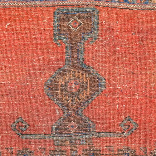 ANTIQUE VICTORIAN 6FT BY 5FT PERSIAN ISLAMIC TRIBAL WOOL RED BLUE FLOOR RUG CIRCA 1900 - ADDITIONAL PHOTO 16
