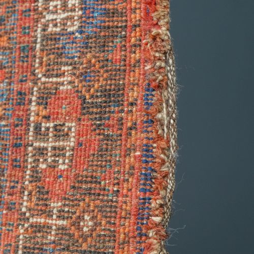 ANTIQUE VICTORIAN 6FT BY 5FT PERSIAN ISLAMIC TRIBAL WOOL RED BLUE FLOOR RUG CIRCA 1900 - ADDITIONAL PHOTO 24