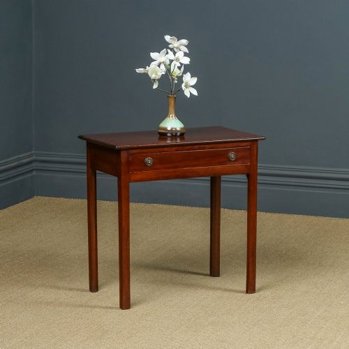 Antique English Georgian Mahogany Occasional / Hall Side Table with Single Drawer (Circa 1820)