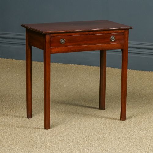 fig 2. Antique English Georgian Mahogany Occasional / Hall Side Table with Single Drawer (Circa 1820)