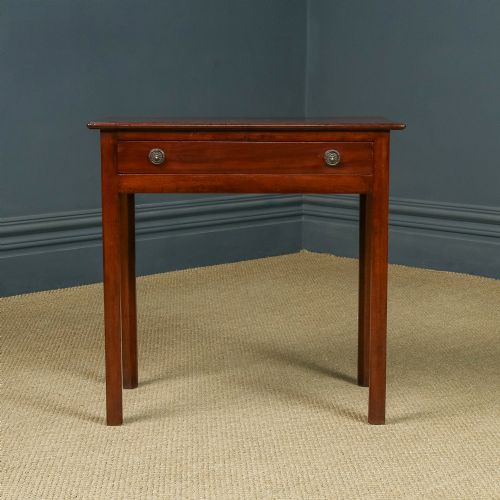 fig 3. Antique English Georgian Mahogany Occasional / Hall Side Table with Single Drawer (Circa 1820)
