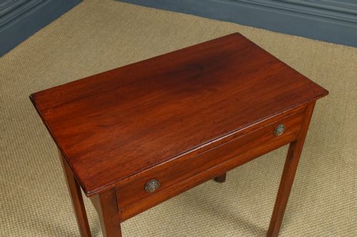 fig 4. Antique English Georgian Mahogany Occasional / Hall Side Table with Single Drawer (Circa 1820)