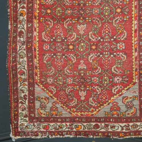 fig 5. Antique Victorian 5ft by 3ft 2” Persian Heriz Wool Red Orange Yellow Brown Floor Rug (Circa 1890)