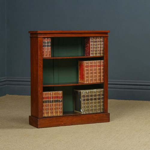 Antique English Victorian Georgian Style Mahogany Open 2ft 10” Bookcase (Circa 1880)