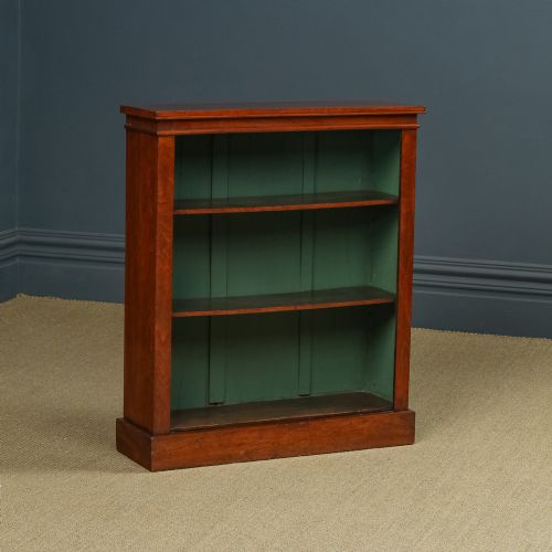fig 1. Antique English Victorian Georgian Style Mahogany Open 2ft 10” Bookcase (Circa 1880)