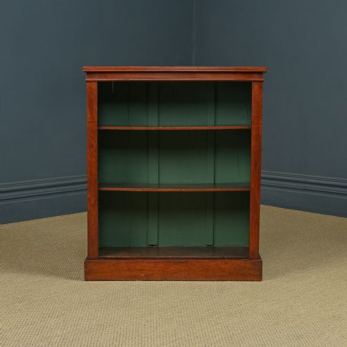 fig 2. Antique English Victorian Georgian Style Mahogany Open 2ft 10” Bookcase (Circa 1880)