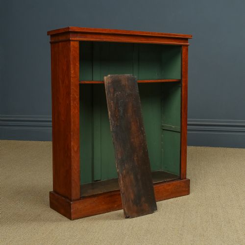 fig 3. Antique English Victorian Georgian Style Mahogany Open 2ft 10” Bookcase (Circa 1880)