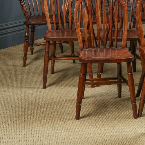 ANTIQUE SET OF 12 TWELVE VICTORIAN ASH ELM WINDSOR STICK HOOP BACK KITCHEN DINING CHAIRS CIRCA 1870 1930 - ADDITIONAL PHOTO 2