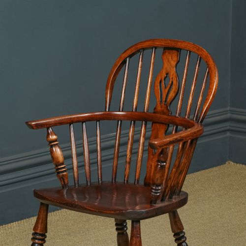 ANTIQUE SET OF 12 TWELVE VICTORIAN ASH ELM WINDSOR STICK HOOP BACK KITCHEN DINING CHAIRS CIRCA 1870 1930 - ADDITIONAL PHOTO 7