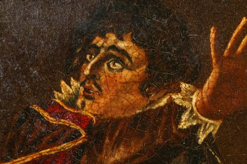 fig 6. Antique English Georgian Oil Painting Picture of King Richard III inspired by David Garrick as Richard III Shakespeare Play (Circa 1800)