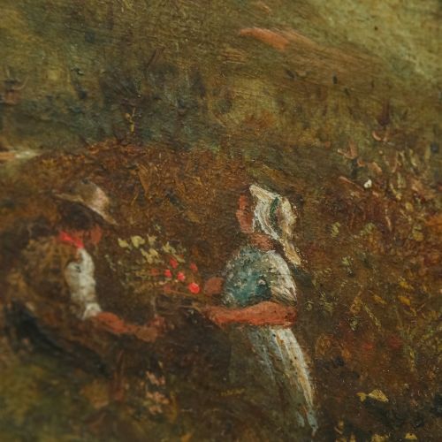 fig 5. Antique English Edwardian Rural Landscape Oil Painting Picture (Circa 1910)