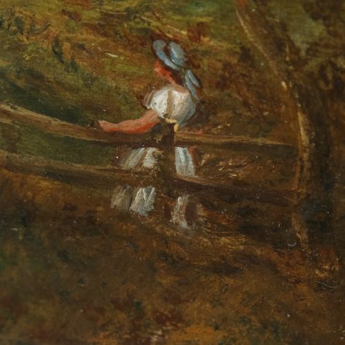 fig 6. Antique English Edwardian Rural Landscape Oil Painting Picture (Circa 1910)