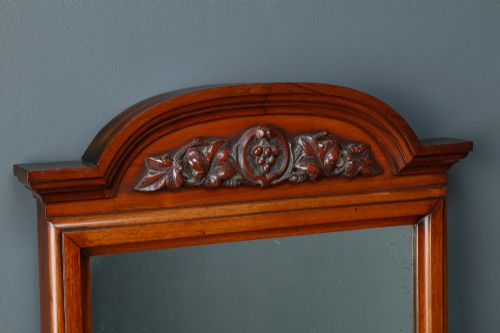 fig 1. Antique English Victorian Mahogany Long Rectangular Wall Hanging Dressing Mirror (Circa 1880)