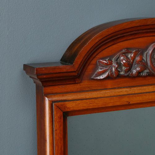 fig 3. Antique English Victorian Mahogany Long Rectangular Wall Hanging Dressing Mirror (Circa 1880)