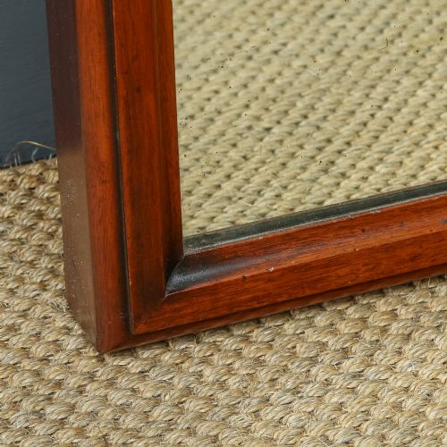 fig 4. Antique English Victorian Mahogany Long Rectangular Wall Hanging Dressing Mirror (Circa 1880)