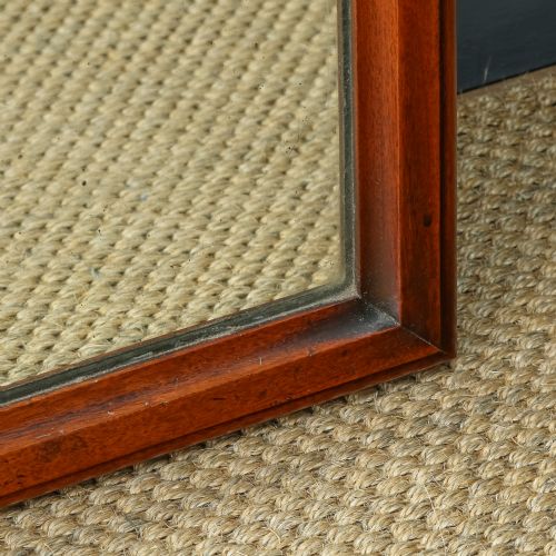 fig 5. Antique English Victorian Mahogany Long Rectangular Wall Hanging Dressing Mirror (Circa 1880)
