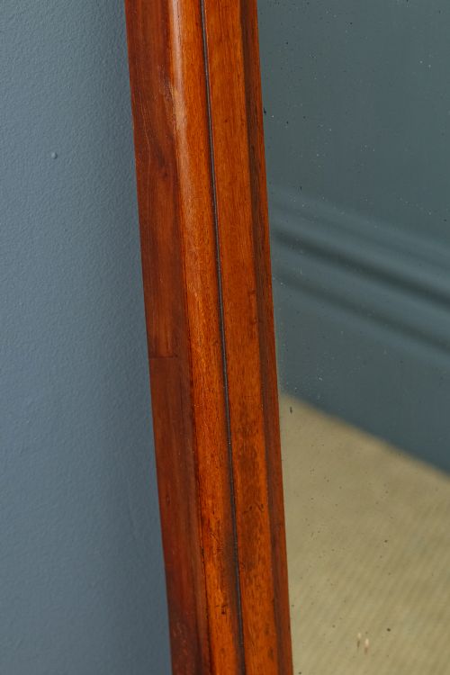 fig 6. Antique English Victorian Mahogany Long Rectangular Wall Hanging Dressing Mirror (Circa 1880)