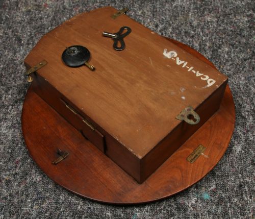 ANTIQUE 15 MAHOGANY ANGLO SWISS CHALLENGE RAILWAY STATION SCHOOL ROUND DIAL KITCHEN WALL CLOCK TIMEPIECE - ADDITIONAL PHOTO 20