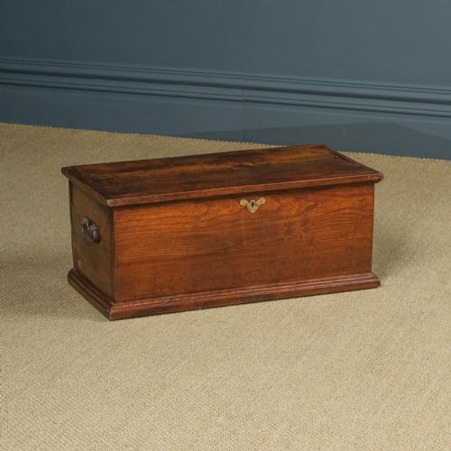 Antique English Georgian Elm Flat-top Blanket Chest (Circa 1820)
