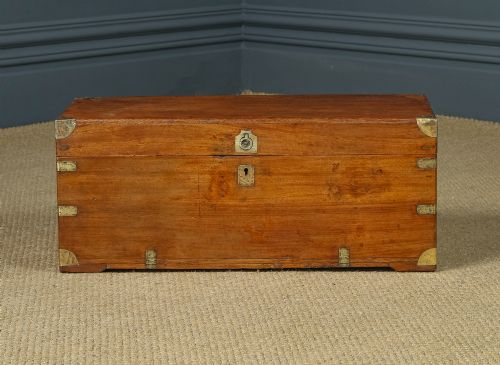 fig 3. Small Antique Asian Chinese Victorian Camphor Wood Campaign Chest (Circa 1870)