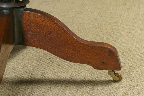 fig 3. Antique English Edwardian Solid Oak Swivel Revolving Office Desk Arm Chair (Circa 1910)