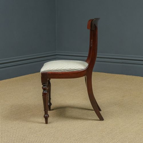 fig 2. Antique English William IV Single One Mahogany Bar Back Dining Chair / Occasional / Office / Desk (Circa 1830)