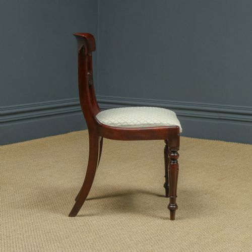 fig 4. Antique English William IV Single One Mahogany Bar Back Dining Chair / Occasional / Office / Desk (Circa 1830)