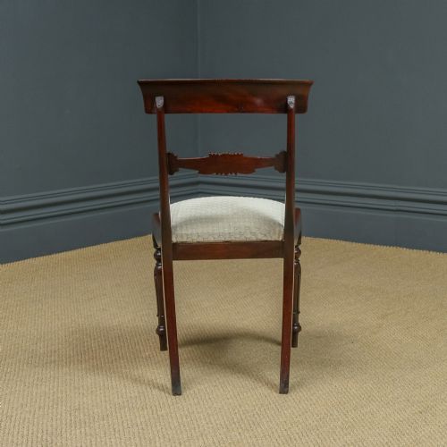 fig 5. Antique English William IV Single One Mahogany Bar Back Dining Chair / Occasional / Office / Desk (Circa 1830)