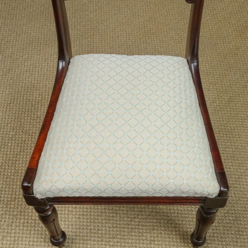 fig 7. Antique English William IV Single One Mahogany Bar Back Dining Chair / Occasional / Office / Desk (Circa 1830)
